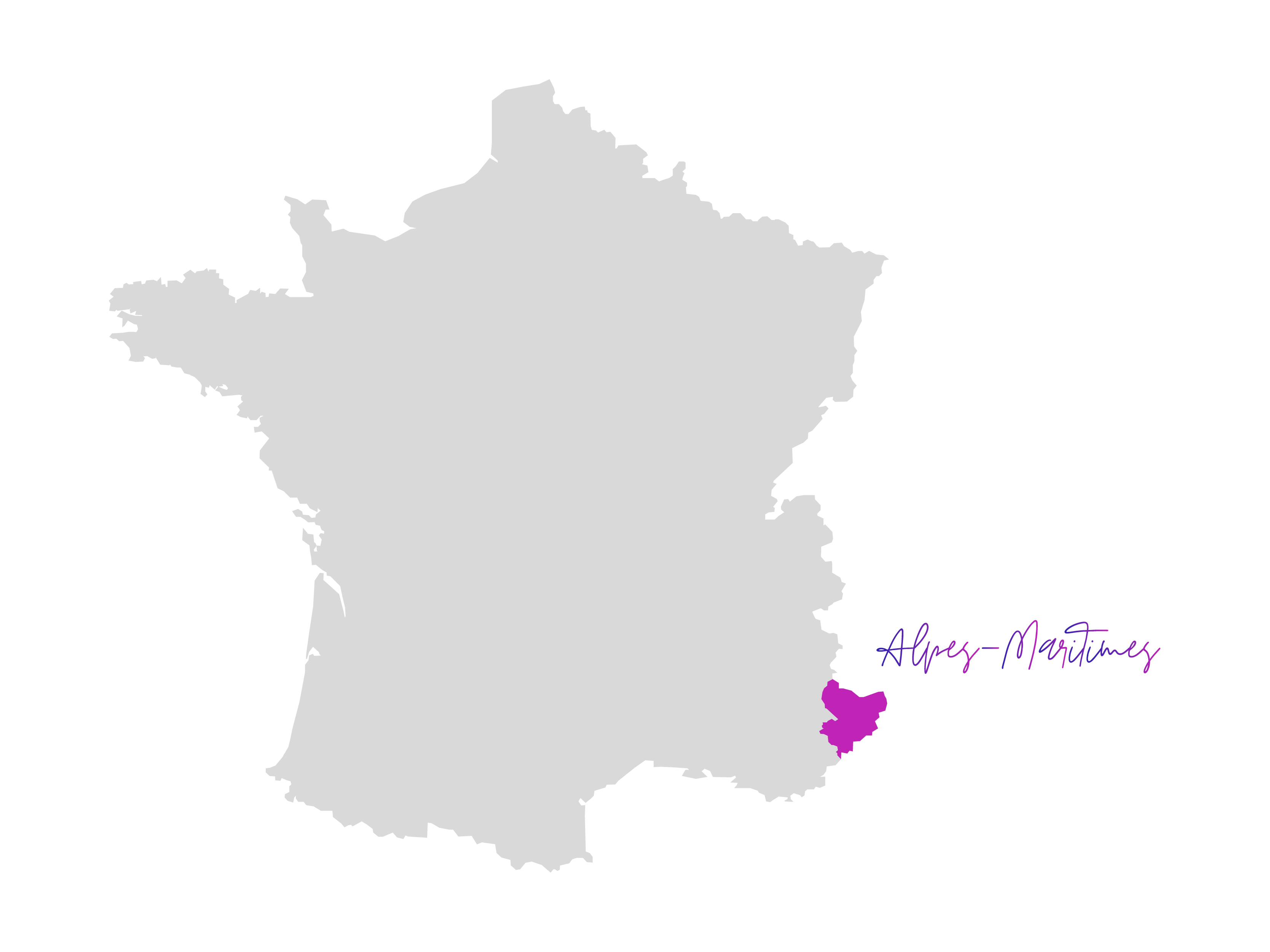 Carte des Alpes-Maritimes - département 06 en France